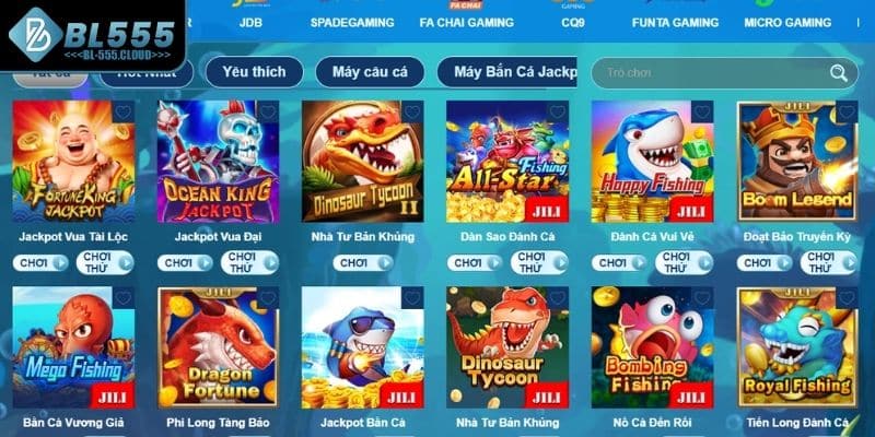 Bắn Cá BL555 2 Tổng hợp sảnh game Bắn Cá nổi bật đáng thử tại BL555
