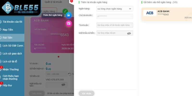 Rút Tiền BL555 - Điều Kiện Rút Tiền Và Hướng Dẫn Chi Tiết 6 Rút tiền BL555 dễ dàng bằng các bước sau